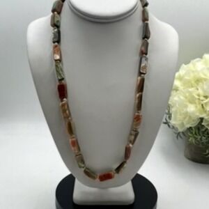 Natural Shell Mother Of Pearl Abalone Spiny Oyster Beaded Necklace 22"